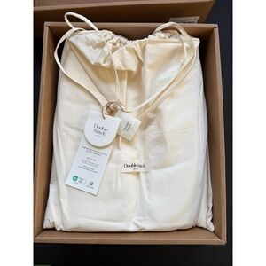 Double Stitch‎ Bedsure Pure Supima Cotton Sateen King White Duvet Cover Set NWT